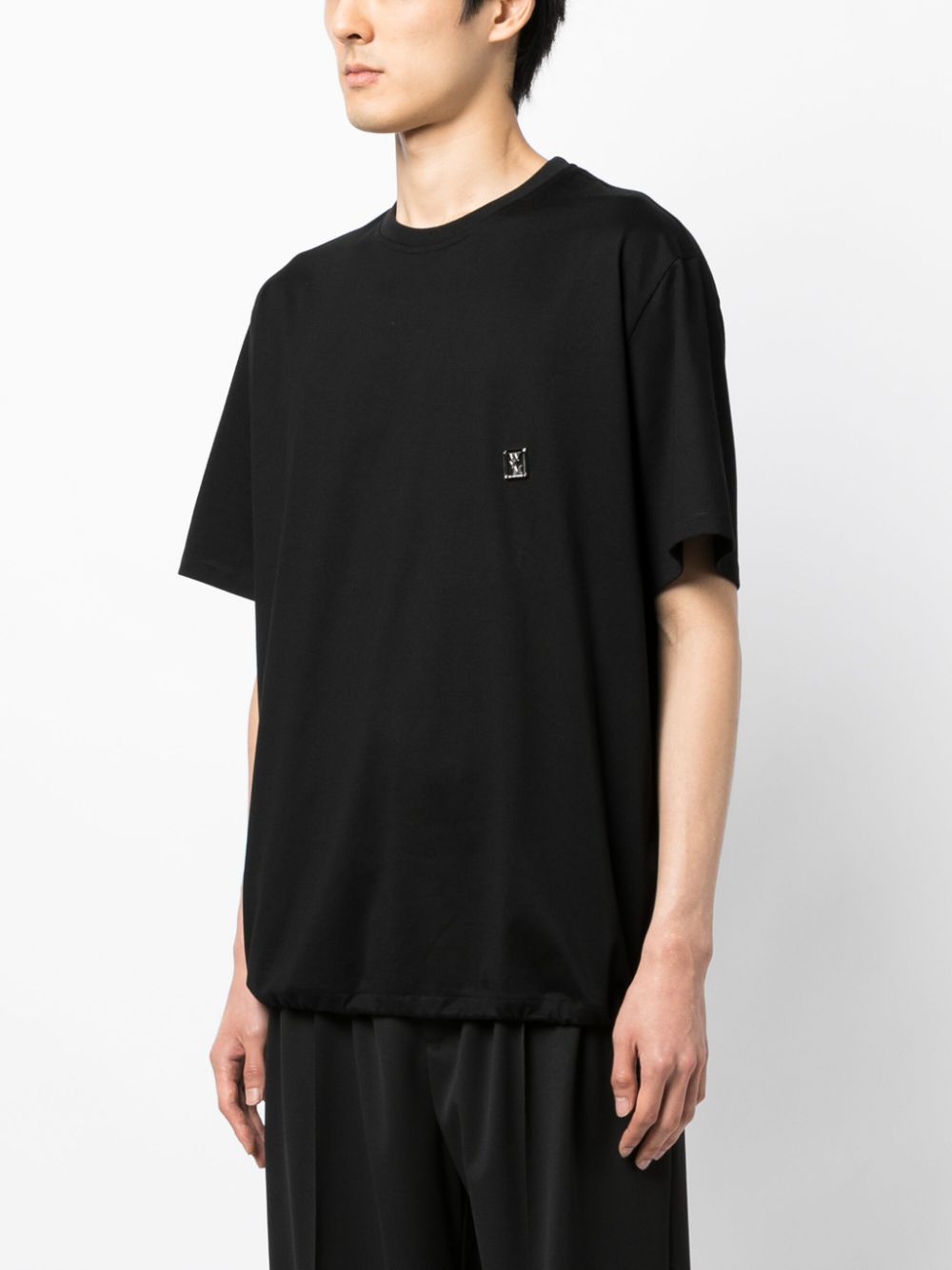 우영미 로고 자수 티셔츠