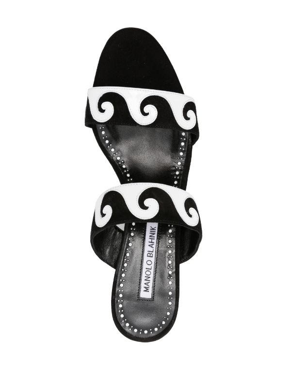 마놀로 블라닉 베무사 가죽 샌들 70mm