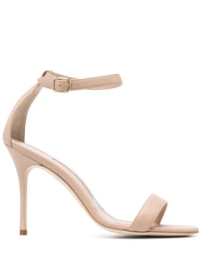 마놀로 블라닉 카오스 가죽 샌들 100mm