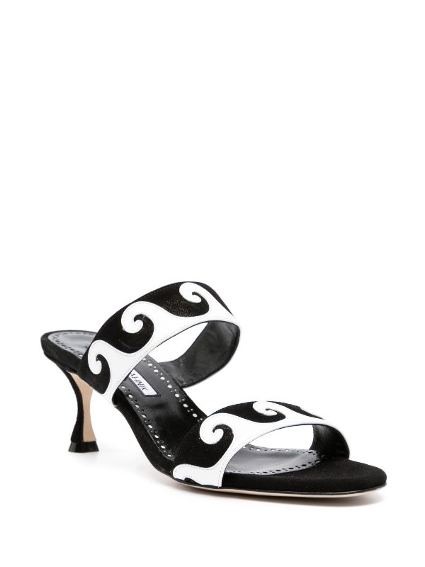 마놀로 블라닉 베무사 가죽 샌들 70mm