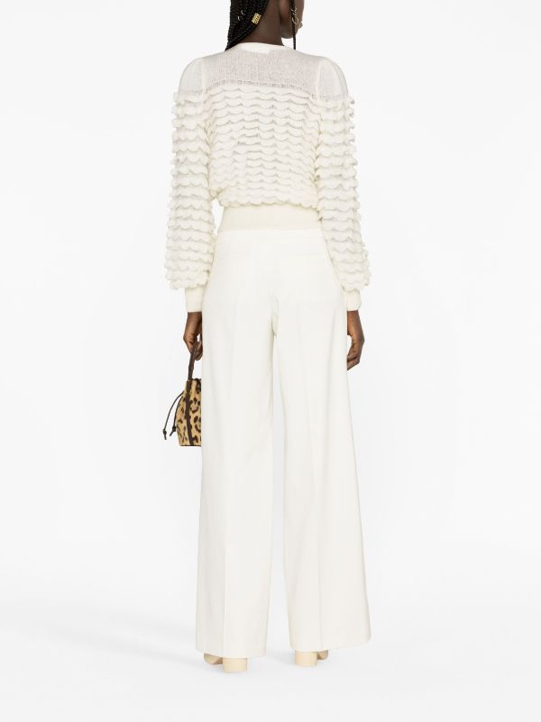 레드 발렌티노 엠보스드 버튼 팔라초 팬츠