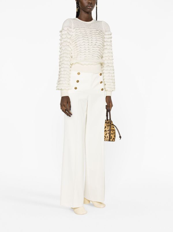 레드 발렌티노 엠보스드 버튼 팔라초 팬츠