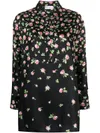 레드 발렌티노 로즈 옹브레 프린트 실크 블라우스