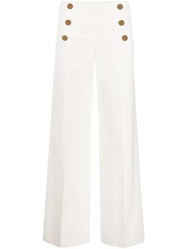 레드 발렌티노 엠보스드 버튼 팔라초 팬츠