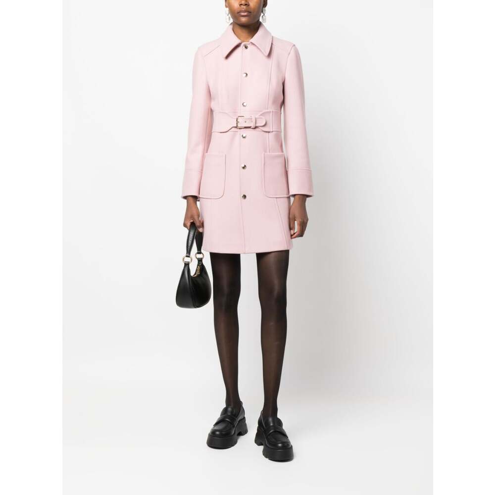 레드 발렌티노 벨티드 라이트 핑크 미디 코트