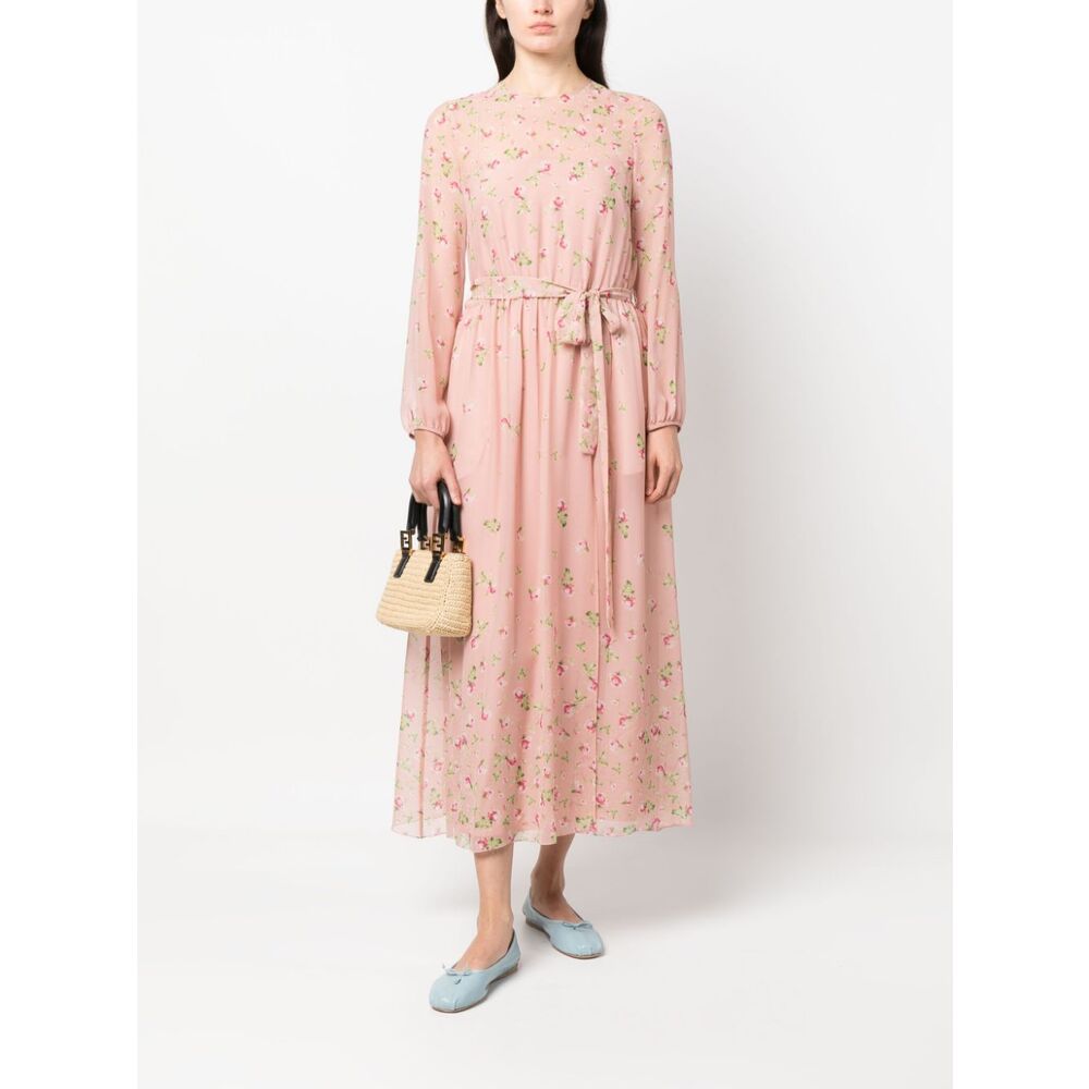 레드 발렌티노 플로랄 프린팅 롱 원피스