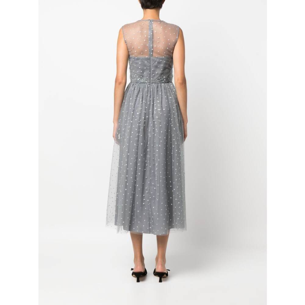 레드 발렌티노 글리터 디테일 슬리브리스 원피스