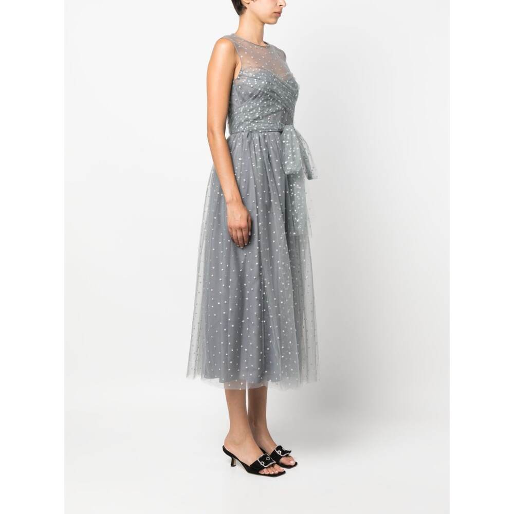 레드 발렌티노 글리터 디테일 슬리브리스 원피스