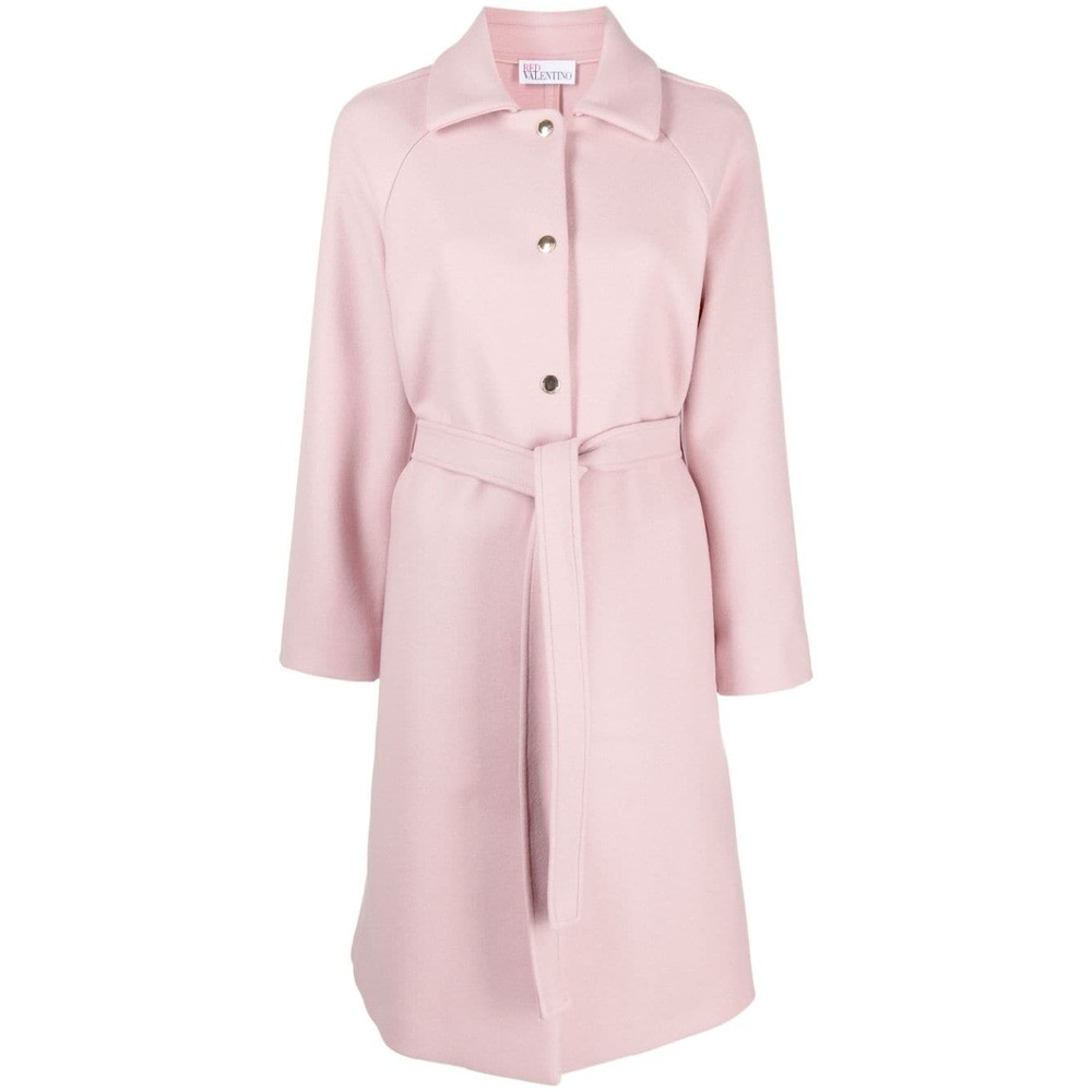 레드 발렌티노 벨티드 미디 코트