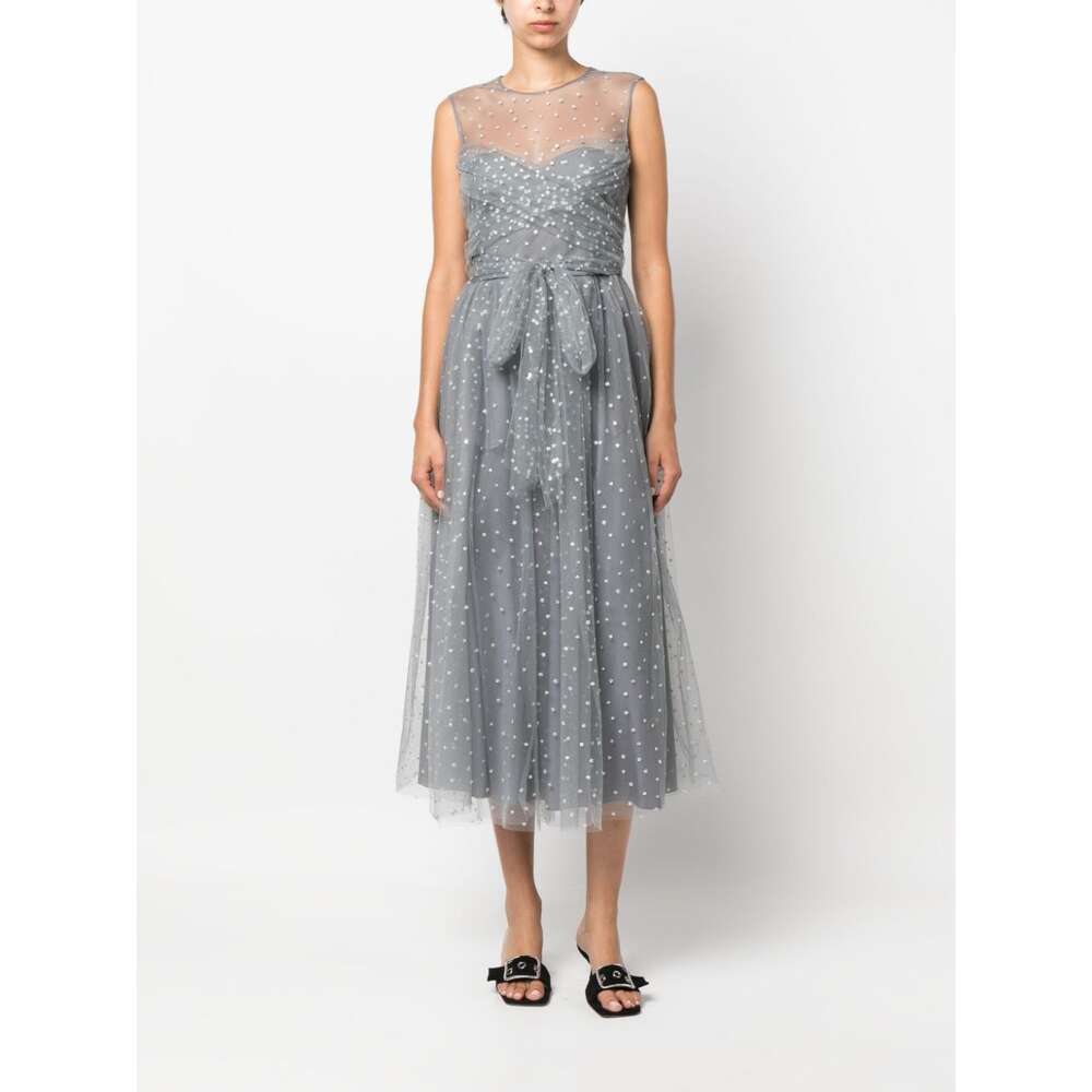 레드 발렌티노 글리터 디테일 슬리브리스 원피스