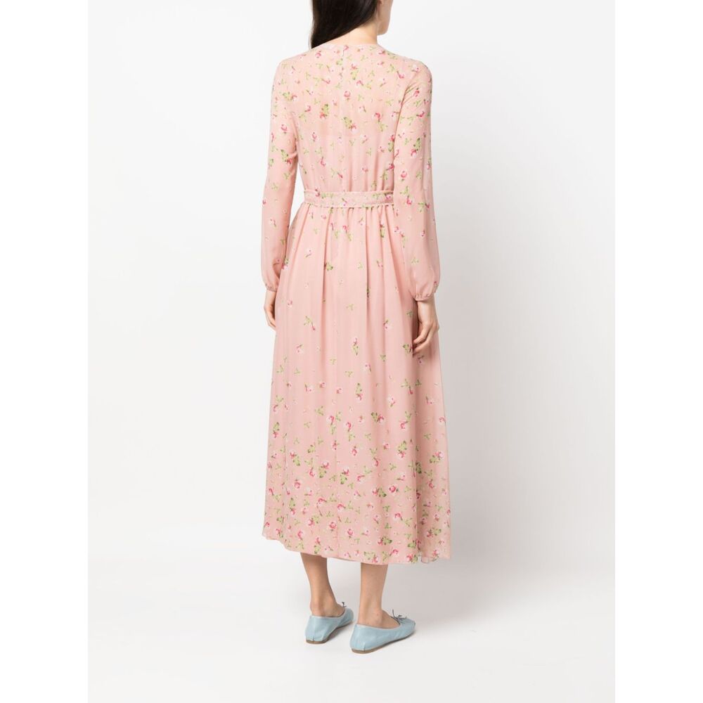레드 발렌티노 플로랄 프린팅 롱 원피스