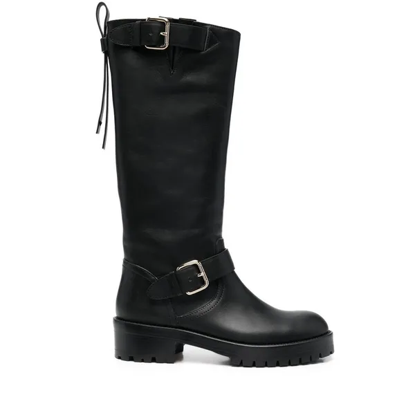 레드 발렌티노 바이커 롱 부츠