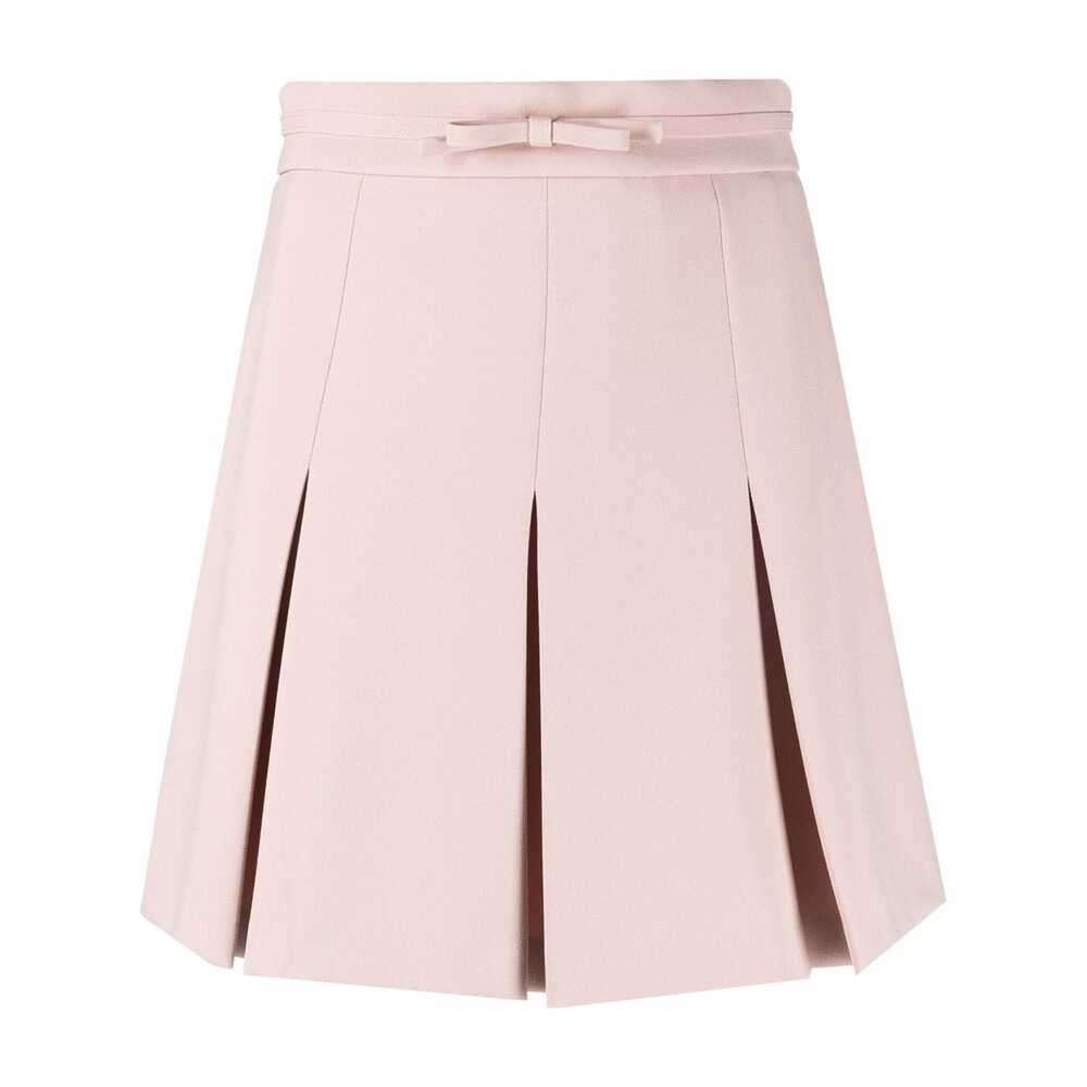 레드 발렌티노 플리츠 미니 스커트