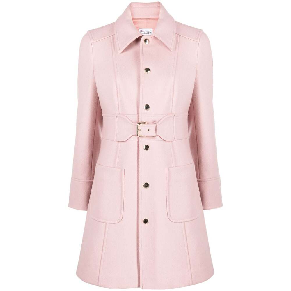 레드 발렌티노 벨티드 라이트 핑크 미디 코트