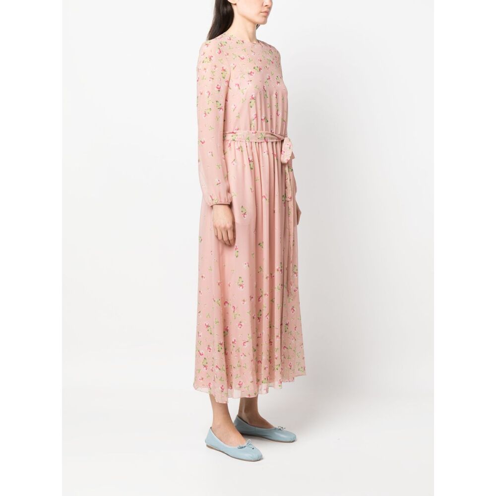 레드 발렌티노 플로랄 프린팅 롱 원피스