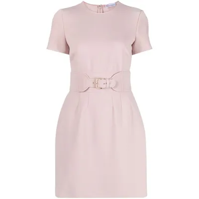 레드 발렌티노 벨티드 A라인 미니 원피스