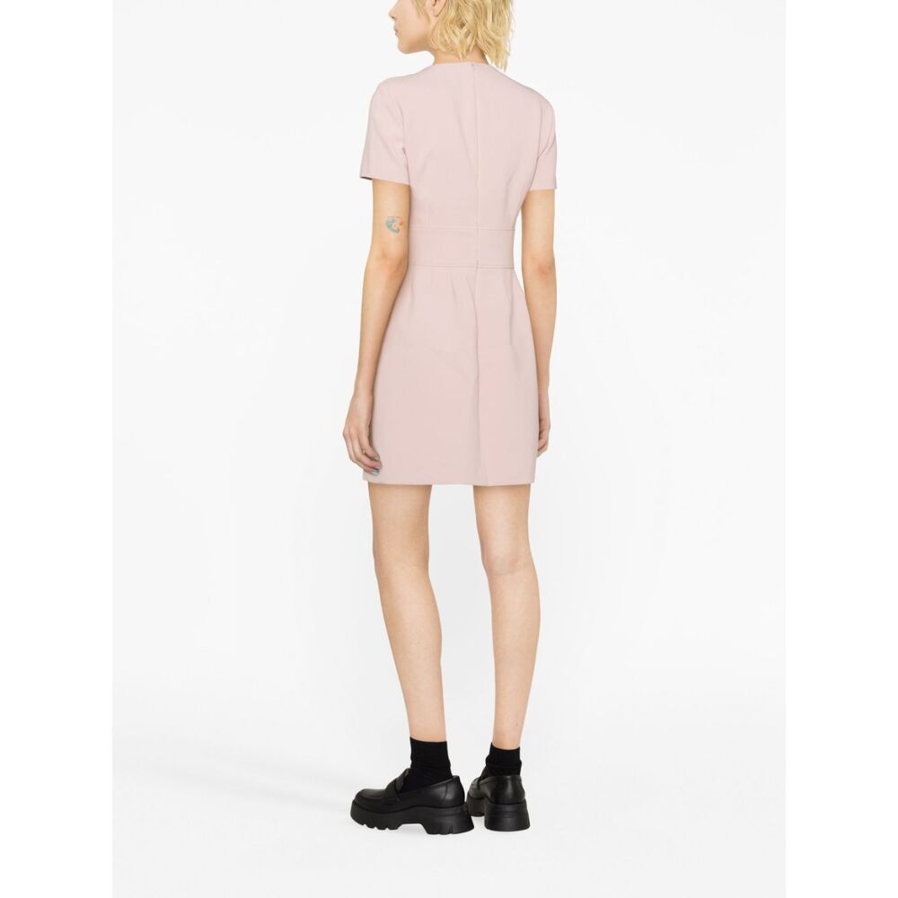 레드 발렌티노 벨티드 A라인 미니 원피스